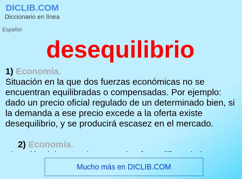 ¿Qué es desequilibrio? - significado y definición