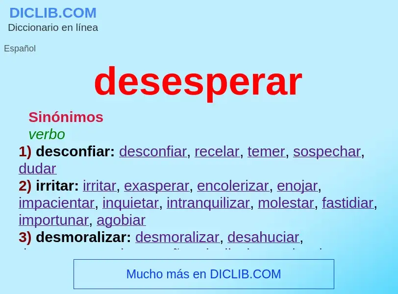 Was ist desesperar - Definition