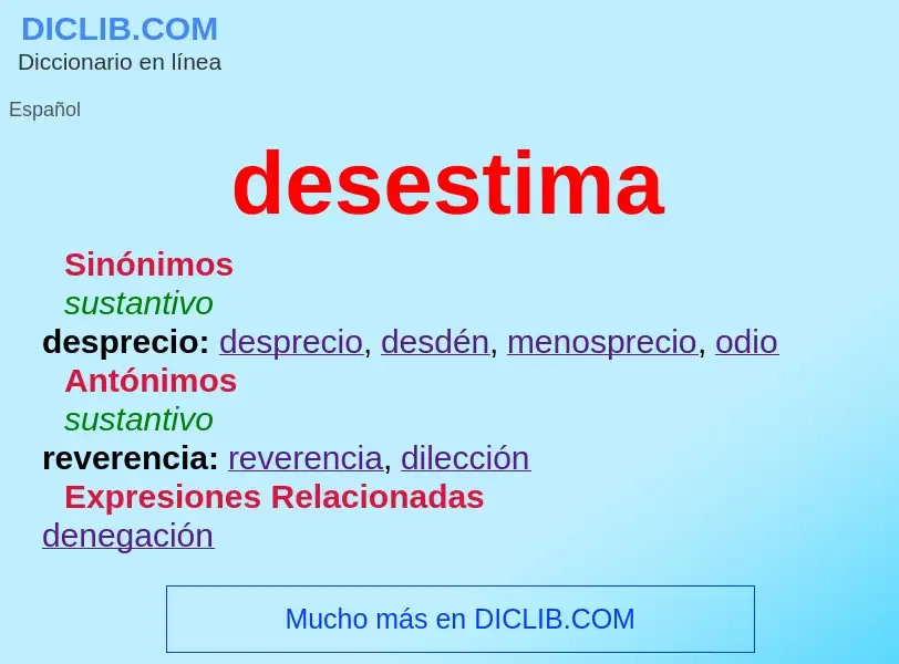 Wat is desestima - definition