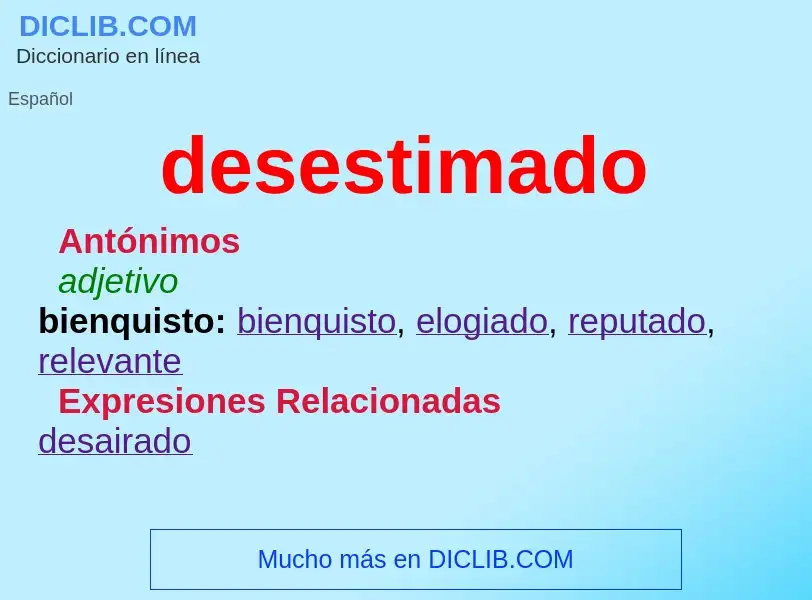 What is desestimado - definition