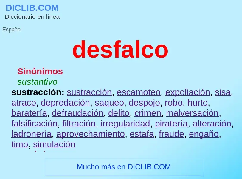 ¿Qué es desfalco? - significado y definición