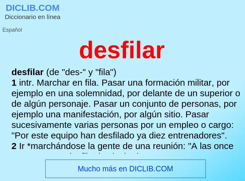 What is desfilar - definition