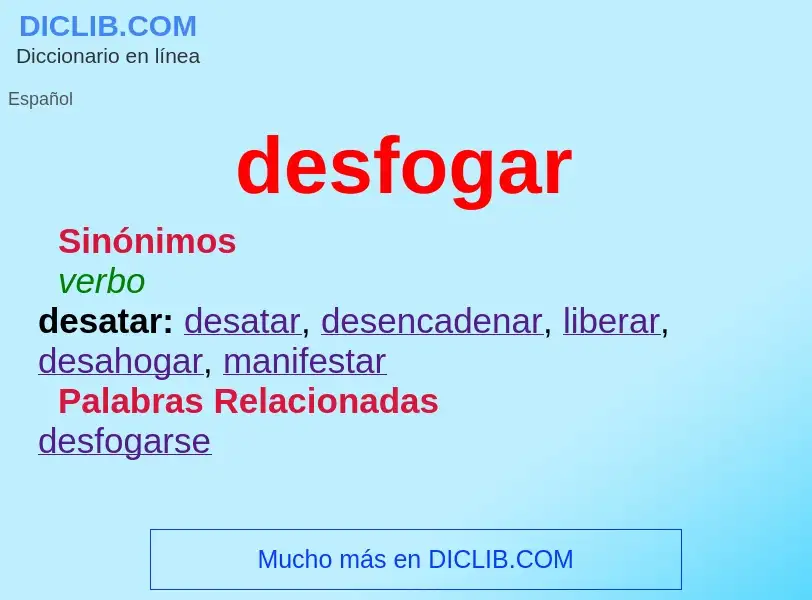 ¿Qué es desfogar? - significado y definición