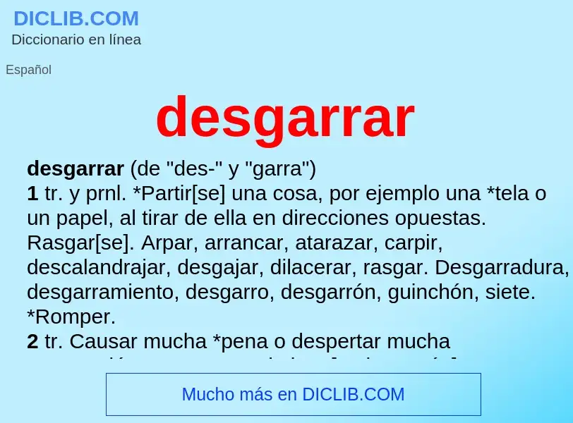 What is desgarrar - meaning and definition