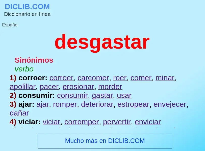 What is desgastar - definition