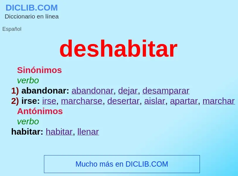 What is deshabitar - definition