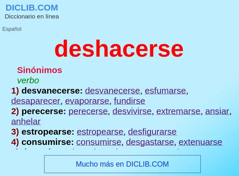 Qu'est-ce que deshacerse - définition