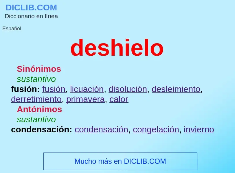 What is deshielo - definition