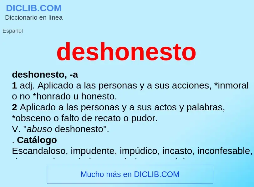 What is deshonesto - meaning and definition