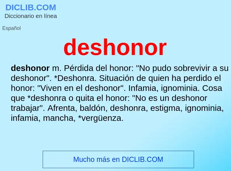 What is deshonor - definition