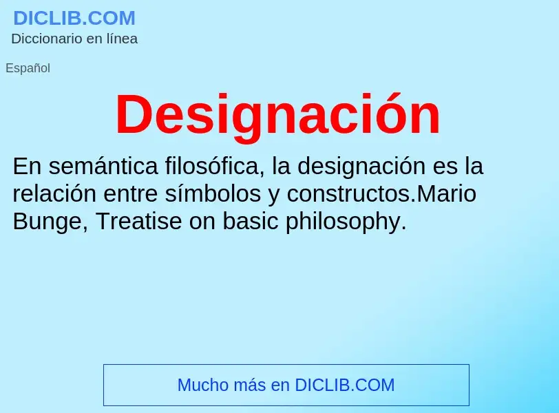 What is Designación - meaning and definition