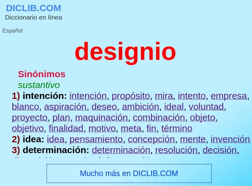 ¿Qué es designio? - significado y definición