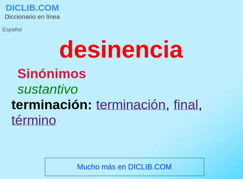 Was ist desinencia - Definition