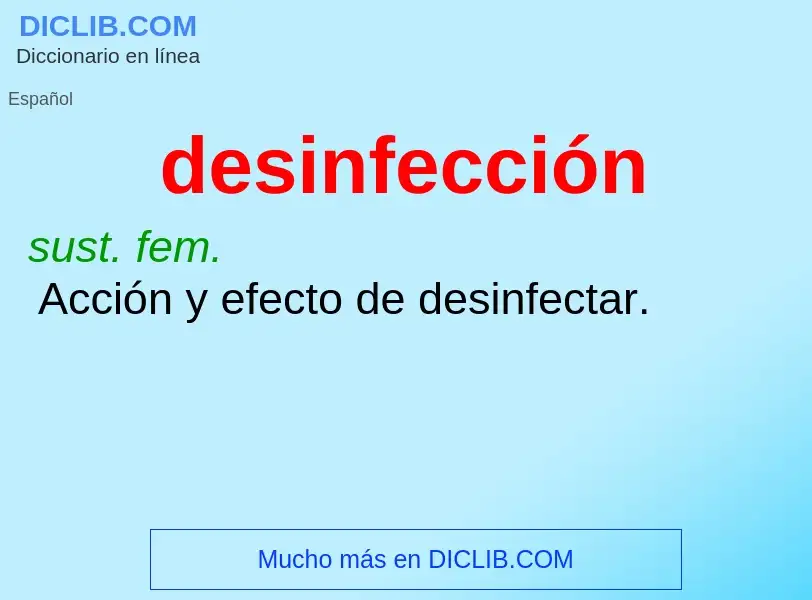 Wat is desinfección - definition