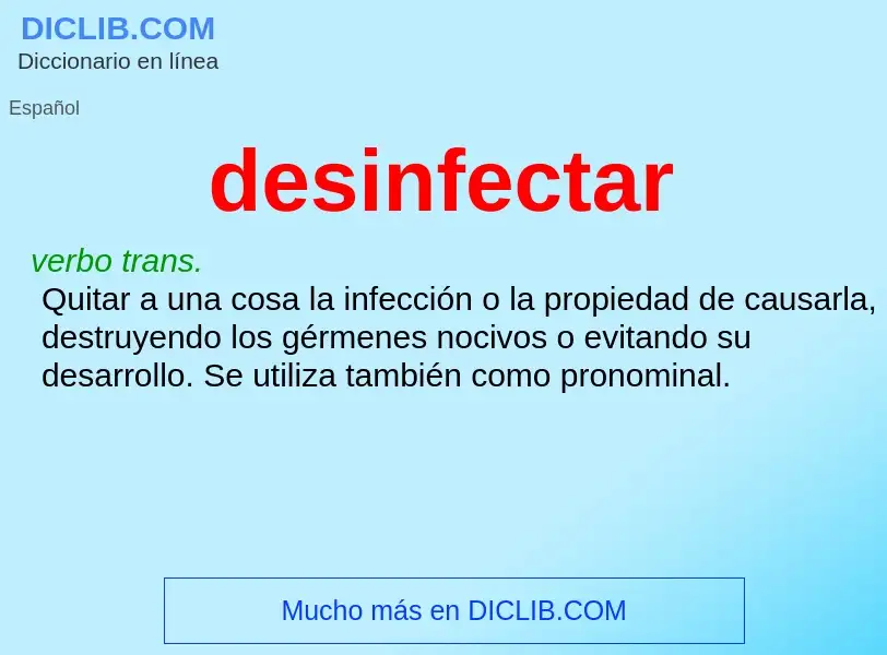 Wat is desinfectar - definition