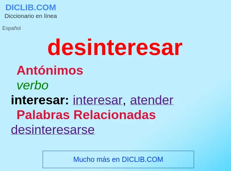 What is desinteresar - definition