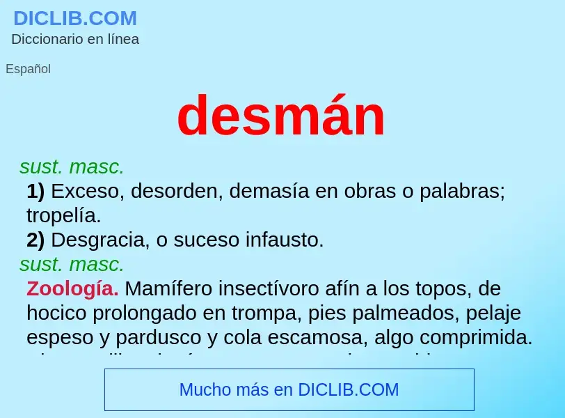 What is desmán - meaning and definition