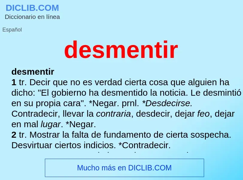 What is desmentir - definition