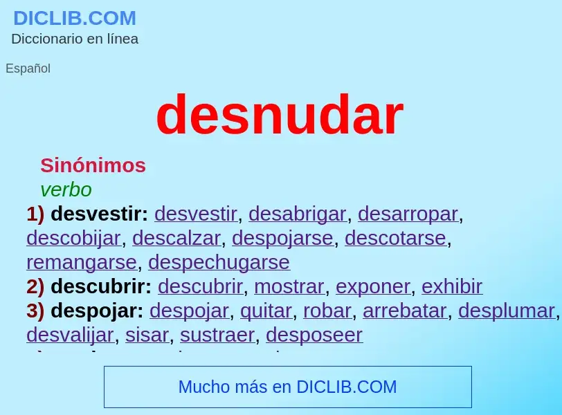 What is desnudar - meaning and definition