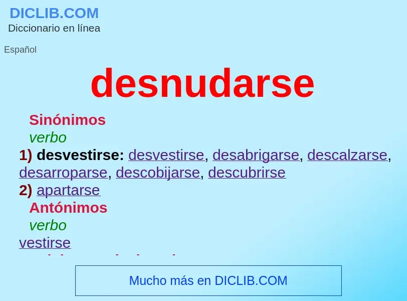 What is desnudarse - meaning and definition