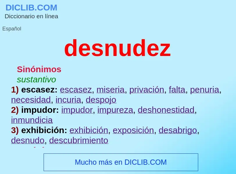 What is desnudez - definition