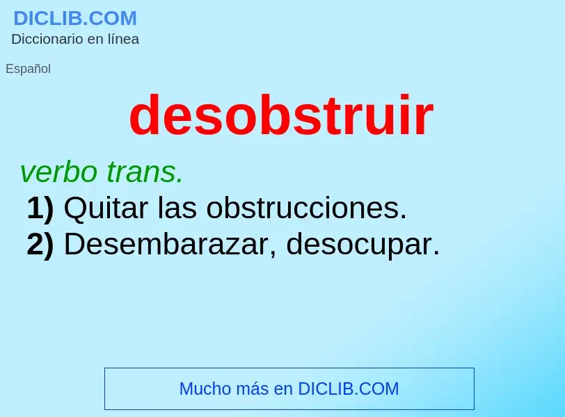 What is desobstruir - definition