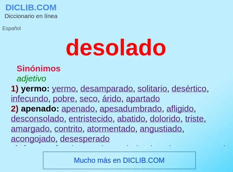 What is desolado - definition