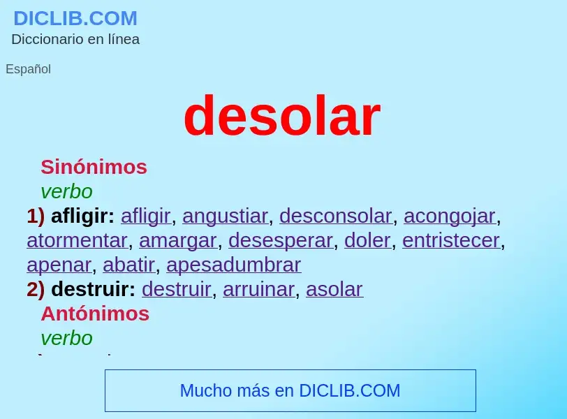 What is desolar - meaning and definition