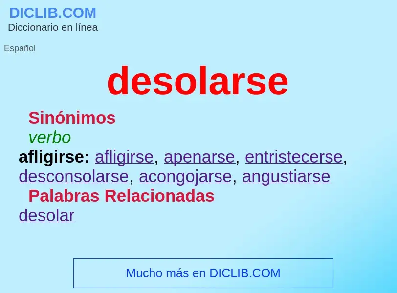 What is desolarse - definition