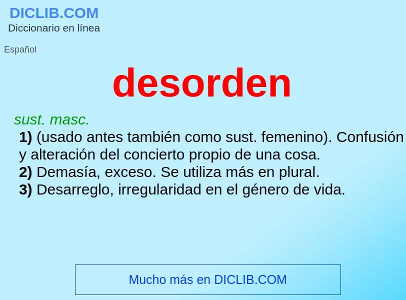 Wat is desorden - definition