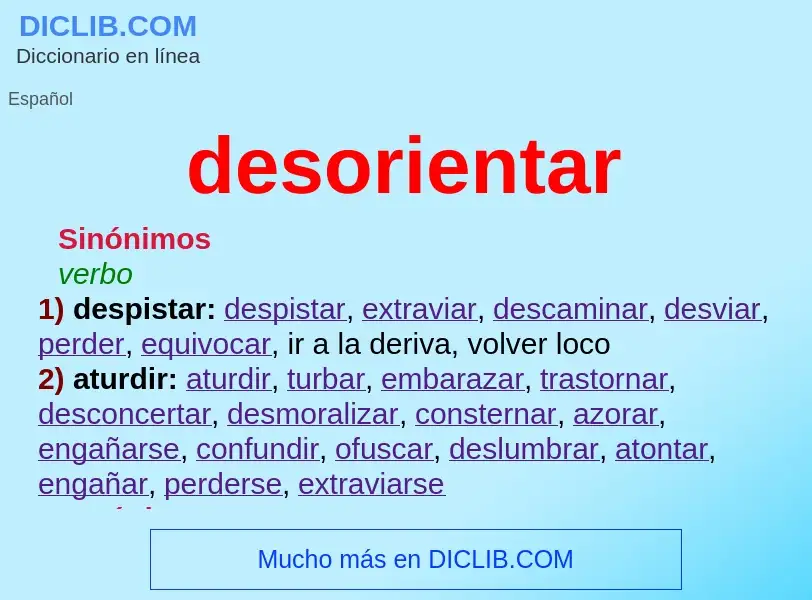 What is desorientar - definition