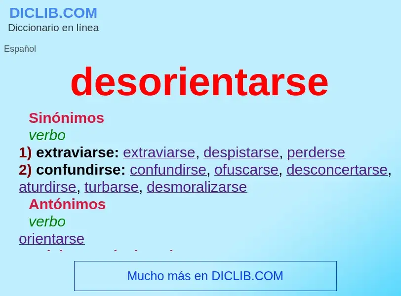 What is desorientarse - meaning and definition