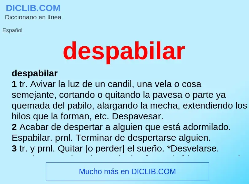 What is despabilar - meaning and definition