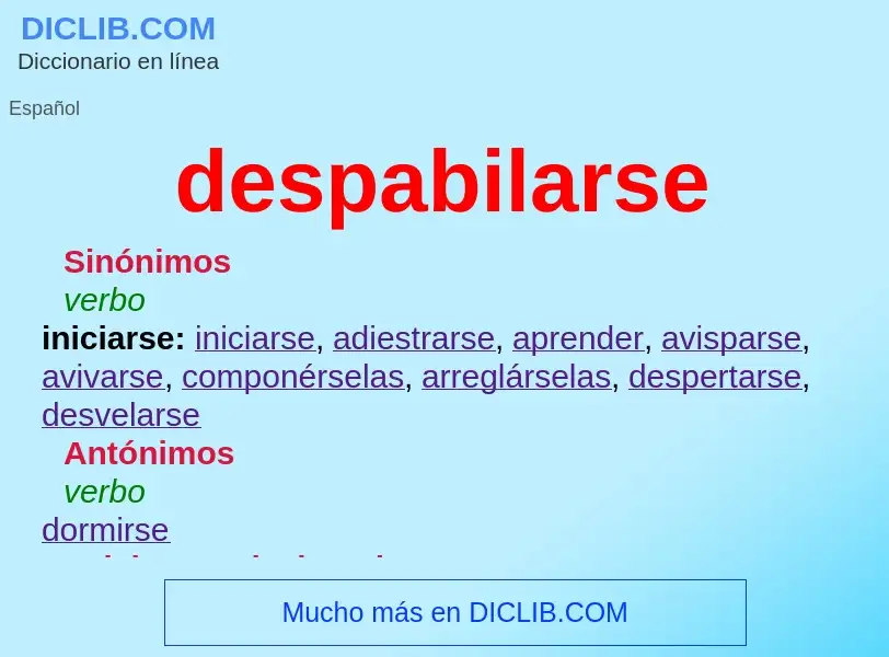 What is despabilarse - definition