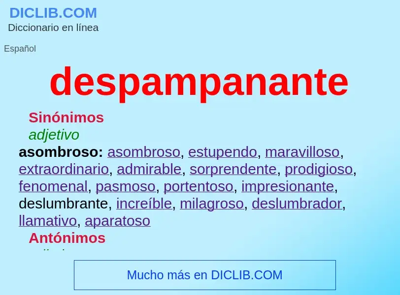 What is despampanante - meaning and definition