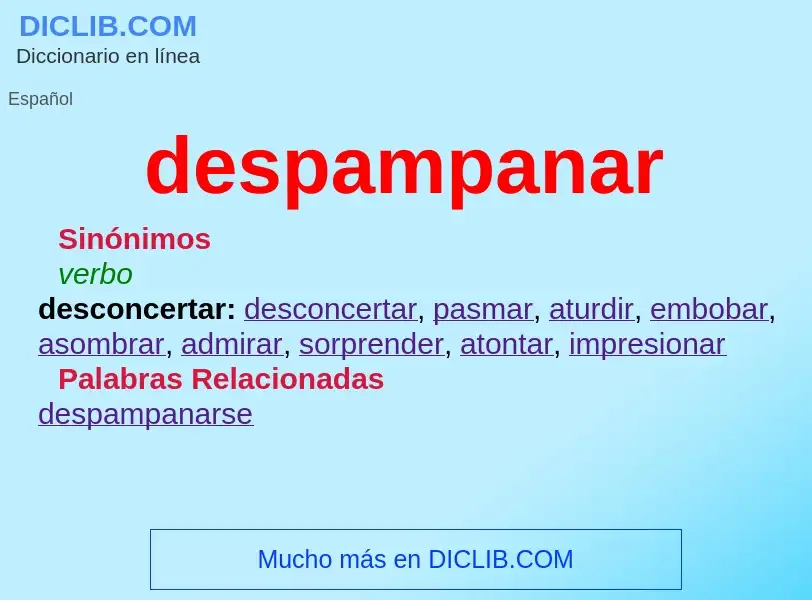 What is despampanar - definition