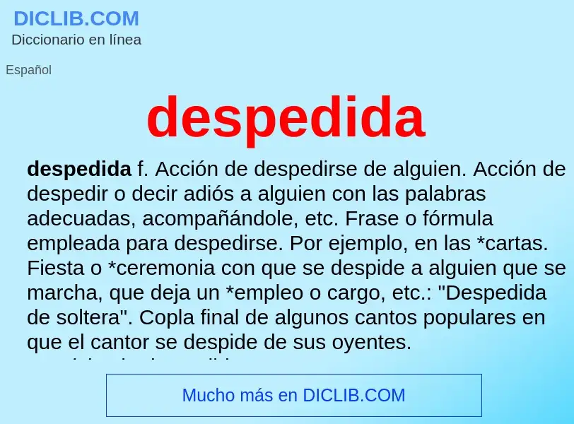 What is despedida - definition