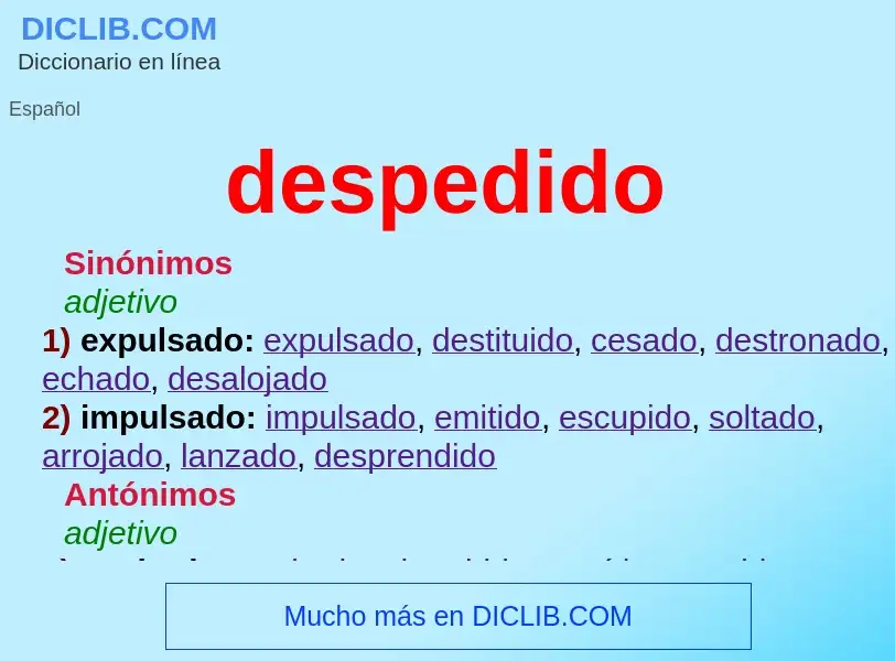 What is despedido - definition