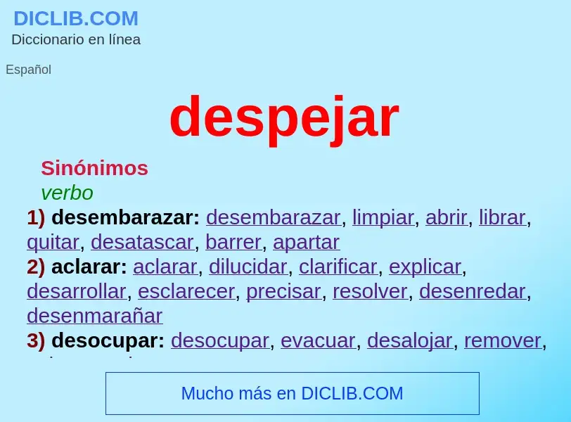 Wat is despejar - definition