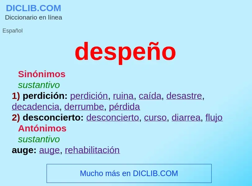 What is despeño - definition