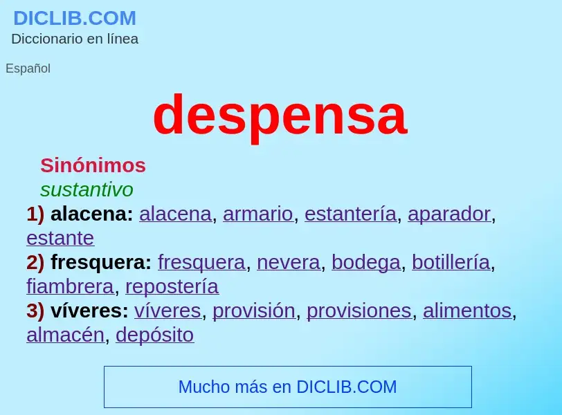 ¿Qué es despensa? - significado y definición