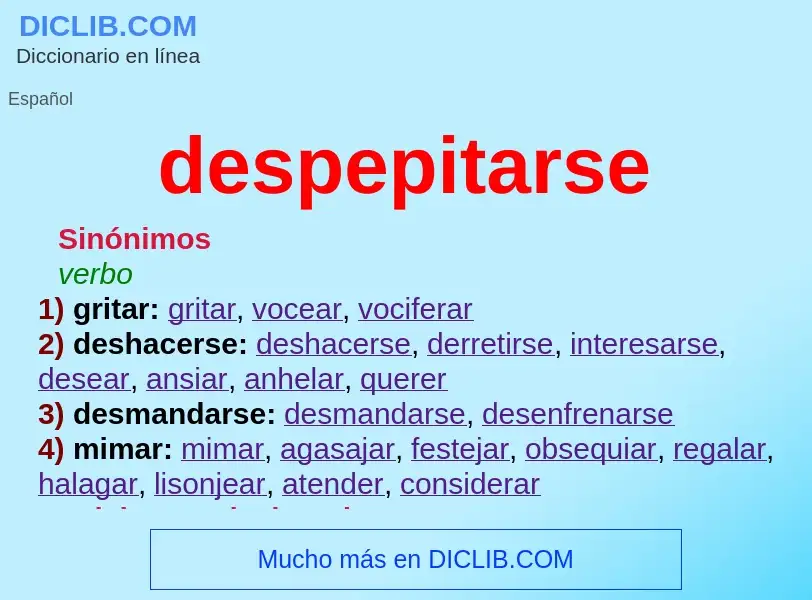 O que é despepitarse - definição, significado, conceito