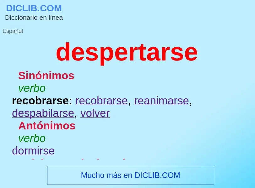 What is despertarse - definition