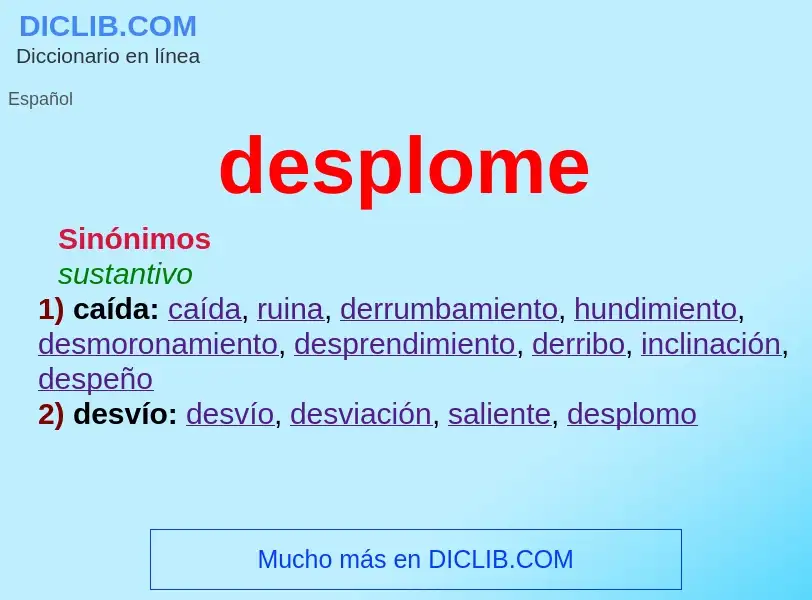 What is desplome - meaning and definition