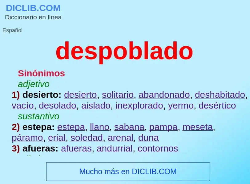 What is despoblado - definition