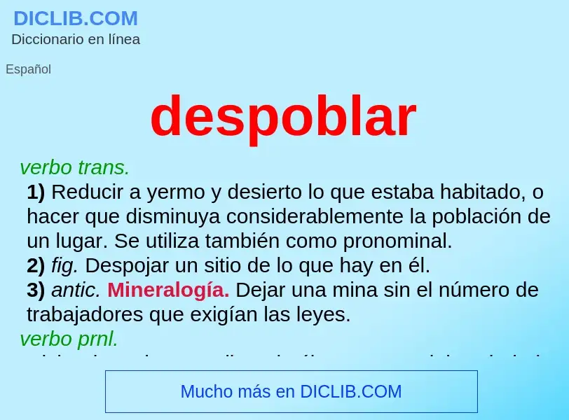 Wat is despoblar - definition