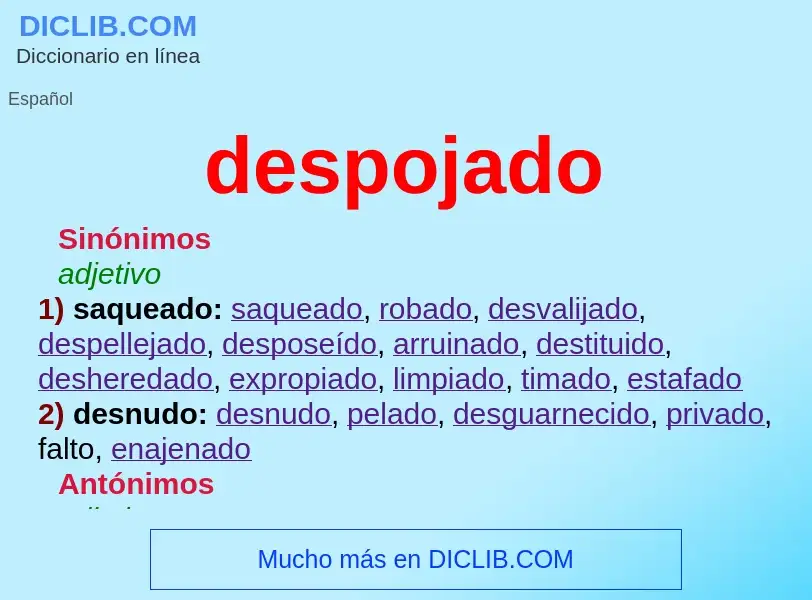 What is despojado - definition