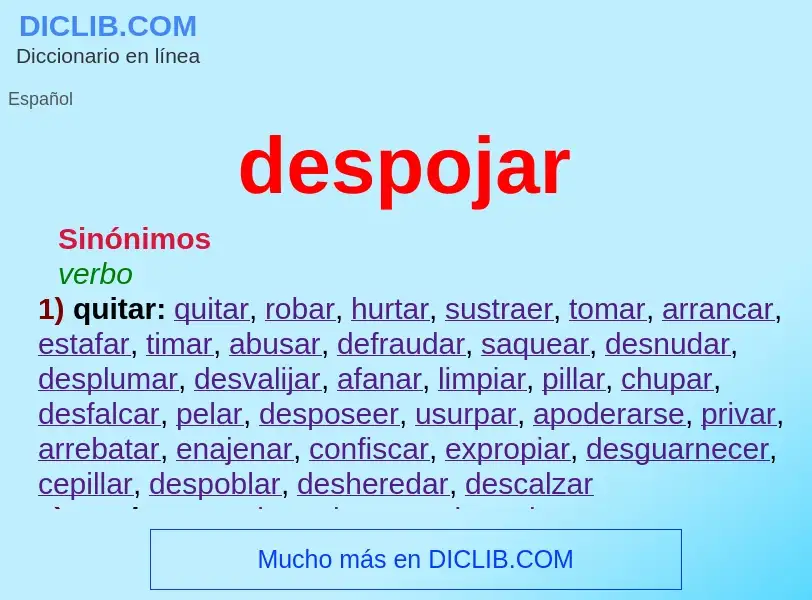 Wat is despojar - definition