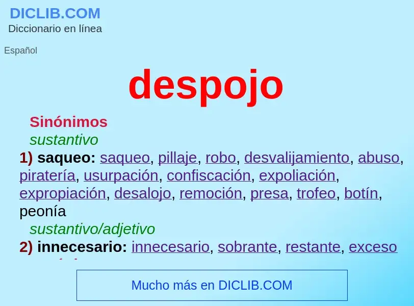 What is despojo - meaning and definition