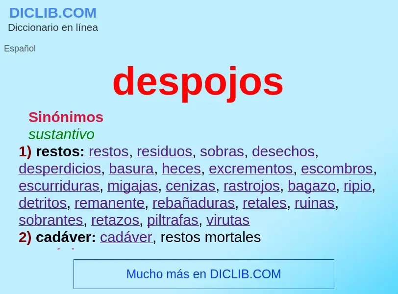 What is despojos - definition